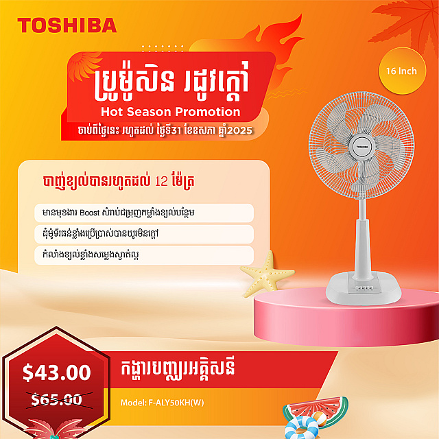 Toshiba Electric Fan 16 inch